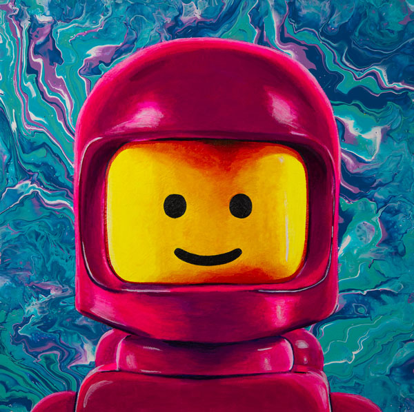 Magenta LEGO Spaceman Portrait